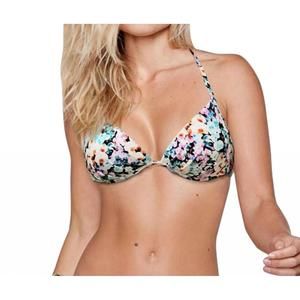 NEW ZALI underwire halter tie back bikini top in zal eden